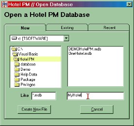 Opening a New Database